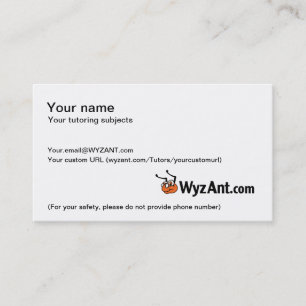Tarjetas de visita adaptables de WyzAnt