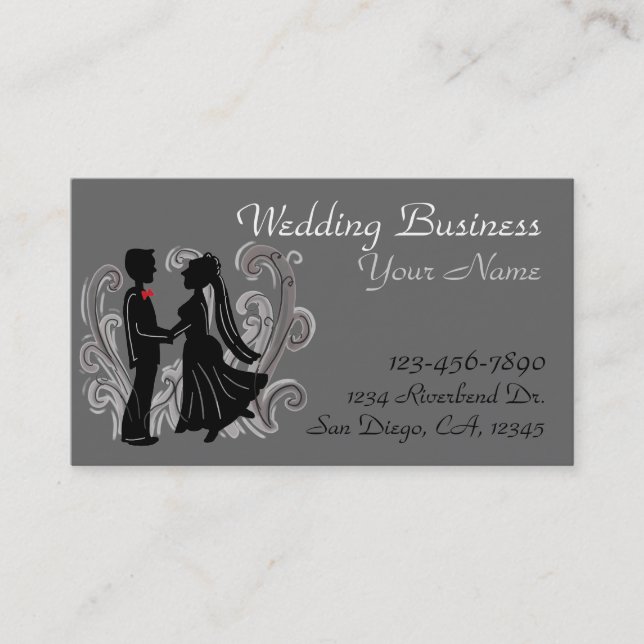 Tarjetas de visita adaptables del boda (Anverso)