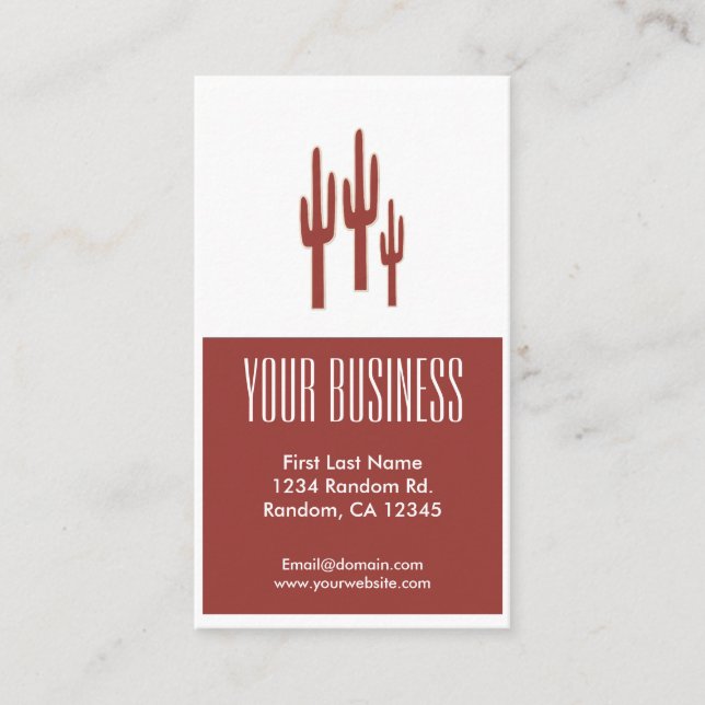 Tarjetas de visita adaptables del cactus rojo (Anverso)