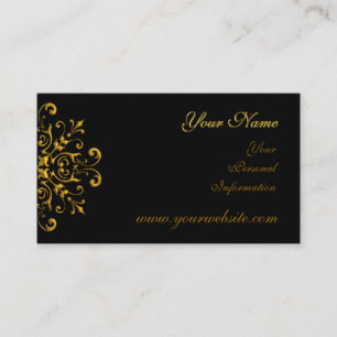 Tarjetas de visita afiligranadas del oro negro de