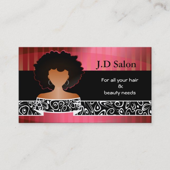 Tarjetas de visita Afro Hair Salon (Anverso)