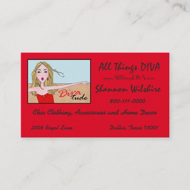 Tarjetas de visita "All Things Diva" Diva (Anverso)