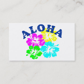 Tarjetas de visita Aloha Vintage | Flores hawaiana