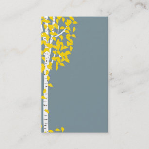 Tarjetas de visita amarillas azules del árbol de