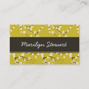 Tarjetas de visita amarillas de las flores de