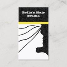 tarjetas de visita amarillas Salon con cita en ba