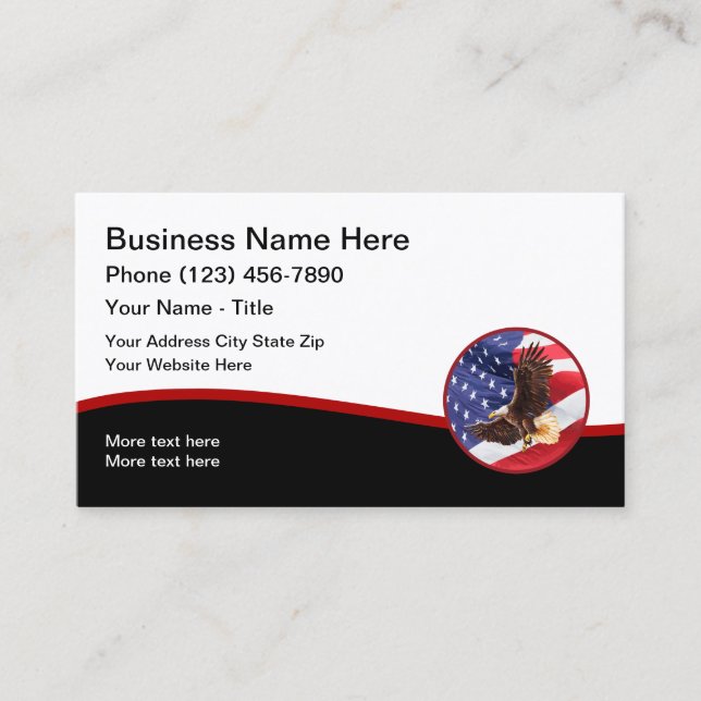 Tarjetas de visita American Patriotic Business Pro (Anverso)