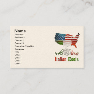 Tarjetas de visita americanas italianas
