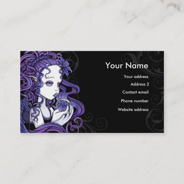 Tarjetas de visita "Amethyst" del arte del ángel (Anverso)