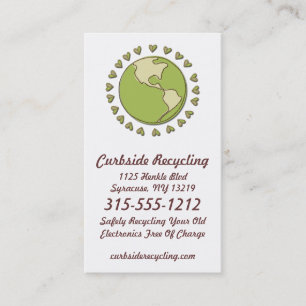 Tarjetas de visita amistosas de reciclaje