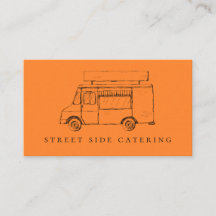 Tarjetas de visita anaranjadas del camión de la