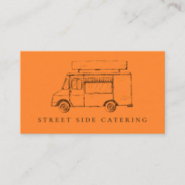 Tarjetas de visita anaranjadas del camión de la