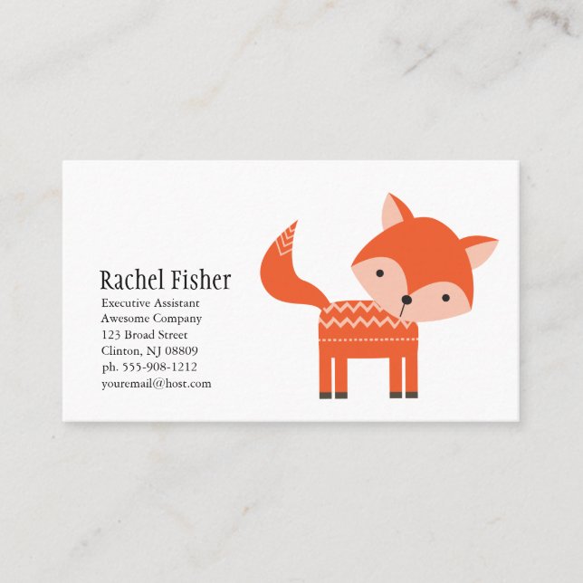 Tarjetas de visita animales lindas del Fox del (Anverso)