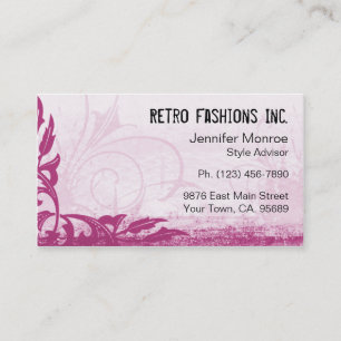 Tarjetas de visita apenadas Grunge rosado de la
