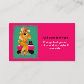 Tarjetas de visita Apricot Poodle Retro
