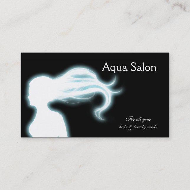Tarjetas de visita Aqua Hair Salon (Anverso)