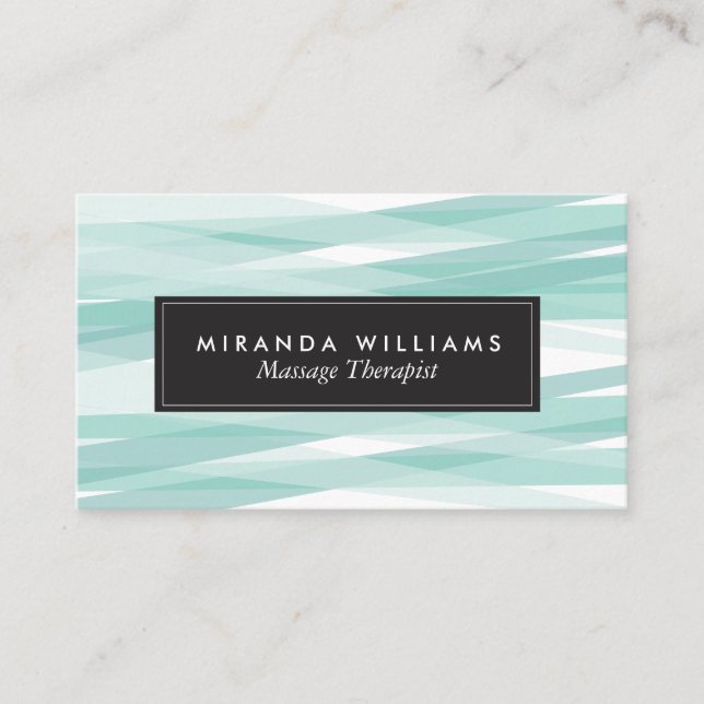 Tarjetas de visita Aqua Resumen Ribbons (Anverso)