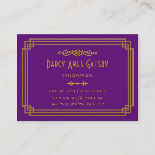 Tarjetas de visita Art Deco (Anverso)