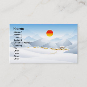 Tarjetas de visita asiáticas de Sun del invierno