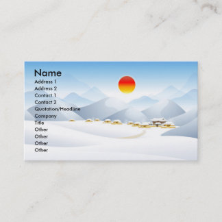 Tarjetas de visita asiáticas de Sun del invierno