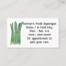 Tarjetas de visita Asparagus frescas