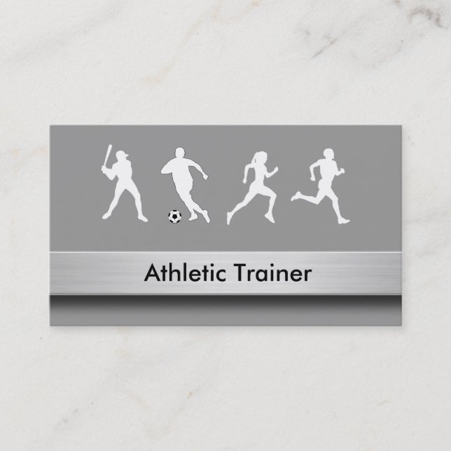 Tarjetas de visita atléticas del instructor (Anverso)