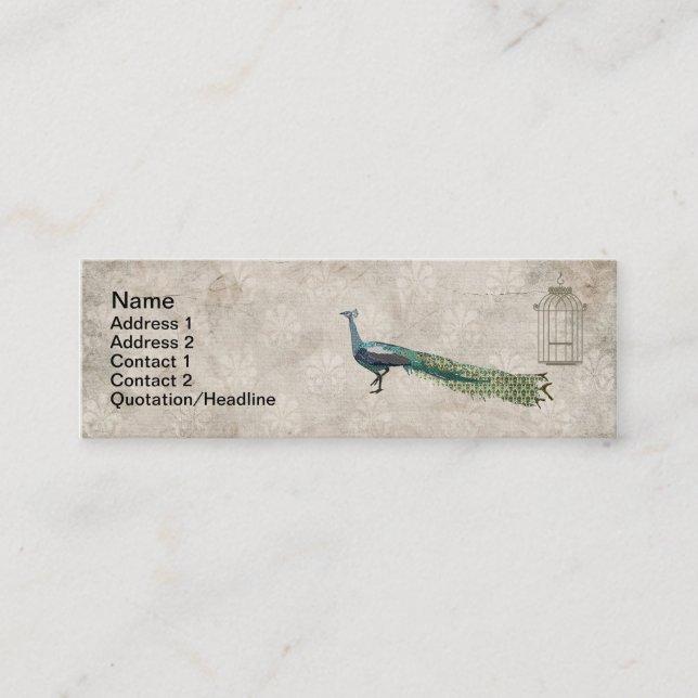 Tarjetas de visita atractivas del pavo real (Anverso)