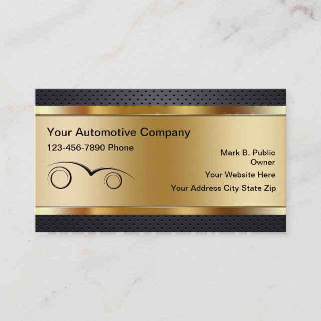 Tarjetas de visita automotrices (Anverso)