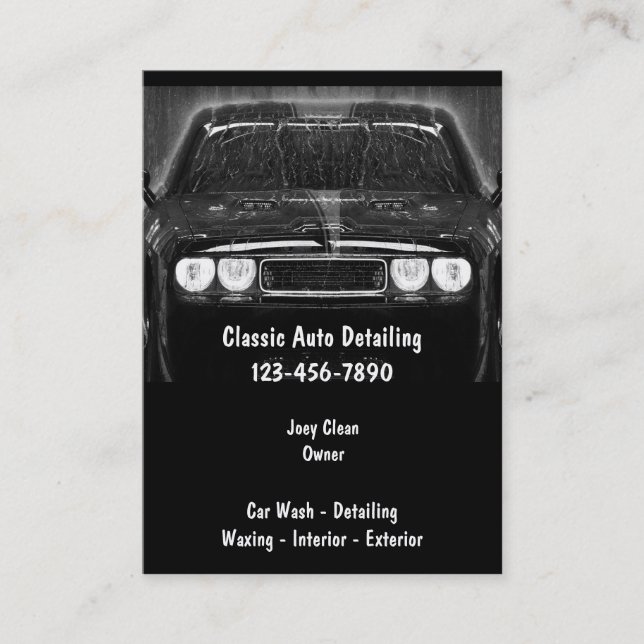 Tarjetas de visita autos de Detailng (Anverso)