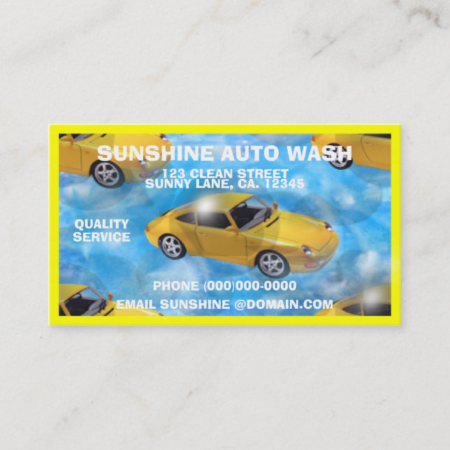 Tarjetas de visita autos personalizadas del lavado (Anverso)