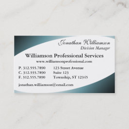 Tarjetas de visita azul en las esquinas curvadas