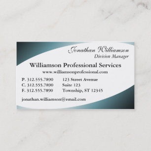 Tarjetas de visita azul en las esquinas curvadas