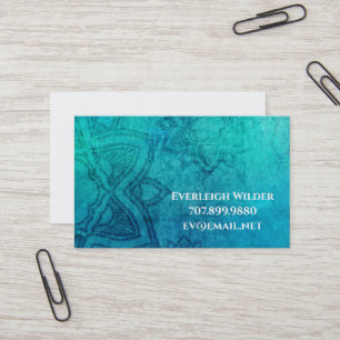 Tarjetas de visita azul Mandala