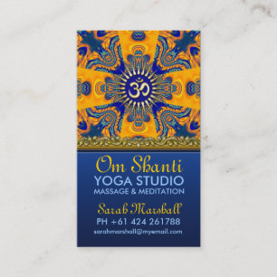 Tarjetas de visita azul para Naranjas de Yoga Om S