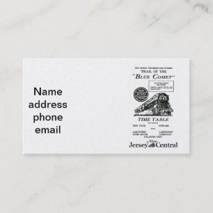 Tarjetas de visita azules centrales del tren del