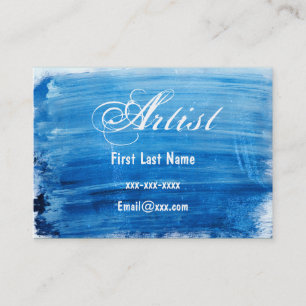Tarjetas de visita azules de la acuarela