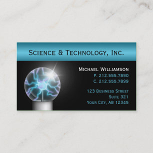 Tarjetas de visita azules de la ciencia de la bola