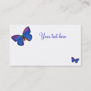 Tarjetas de visita azules de la mariposa
