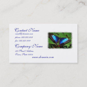 Tarjetas de visita azules de la mariposa del ala