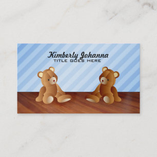 Tarjetas de visita azules de los osos de peluche
