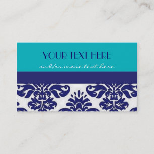 Tarjetas de visita azules del damasco
