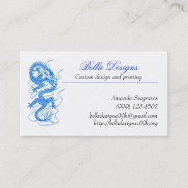 Tarjetas de visita azules del dragón