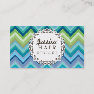 Tarjetas de visita azules del estilista del modelo