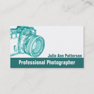 Tarjetas de visita azules del fotógrafo de la