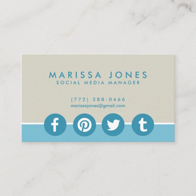 Tarjetas de visita azules del moreno del encargado (Anverso)