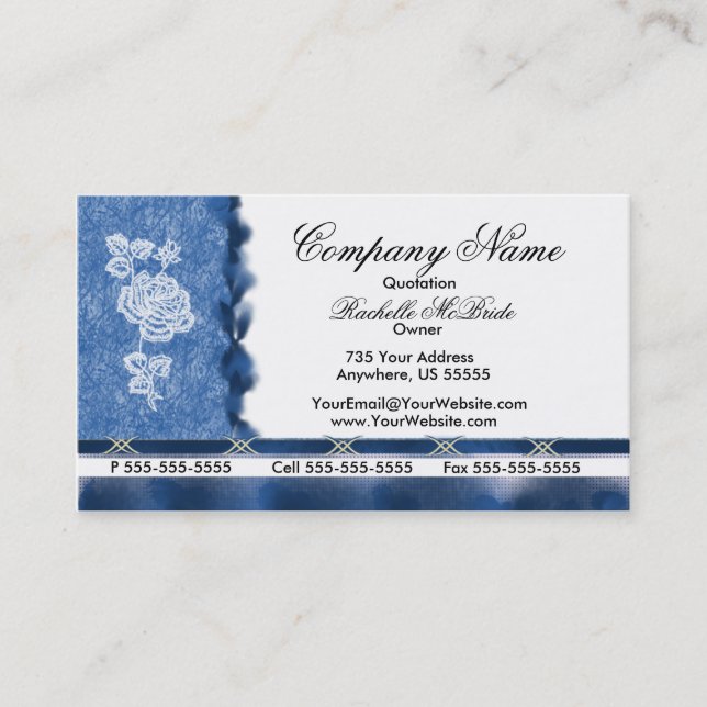 Tarjetas de visita azules elegantes del rosa (Anverso)