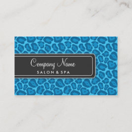 Tarjetas de visita azules femeninas del salón del