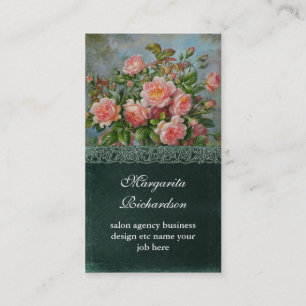 tarjetas de visita azules rosadas de los rosas de