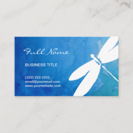 Tarjetas de visita azules y verdes de la libélula