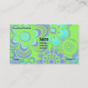 TARJETAS DE VISITA AZULES Y VERDES DEL FLOWER